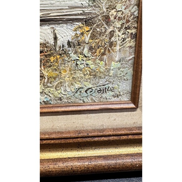 Vintage Lighthouse Oil Painting Signed Serone Framed Seascape Made in Mexico - Picture 2 of 6